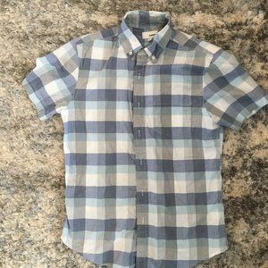 SONOMA Button Down Plaid Short Sleeve Shirt